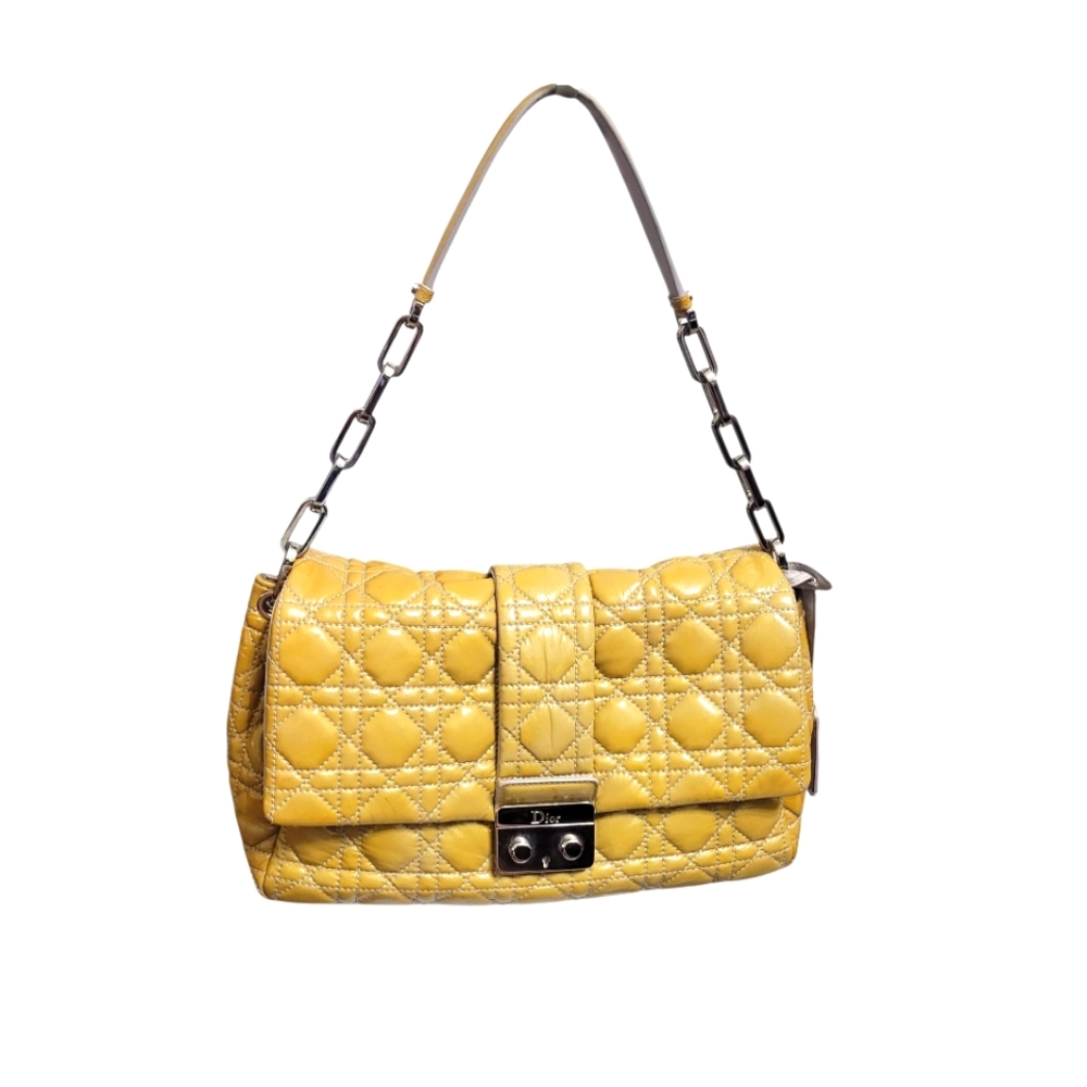 Christian Dior New Lock Patent Cannage  Quilted Flap Shoulder Bag